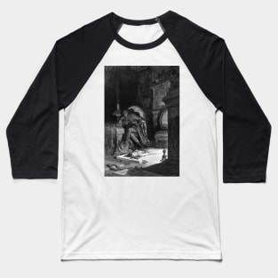 The Raven - Gustave Dore Baseball T-Shirt